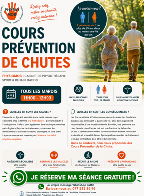 Flyer du cours Prévention des Chutes PhysioMob Etoy